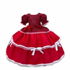 Vestido Festa Junina Quadrilha Caipira Junino Infantil Luxo