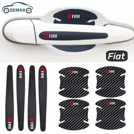 4/8pcs Fiat fibra de Corpo Carro Porta Tigela Adesivo Do Protetor de Proteção Da Autocolante anti-Riscos automotivo for Strada Argo Mobi Toro Fastback Pulse Cronos Scudo 500 Titano Palio Idea Uno Punto