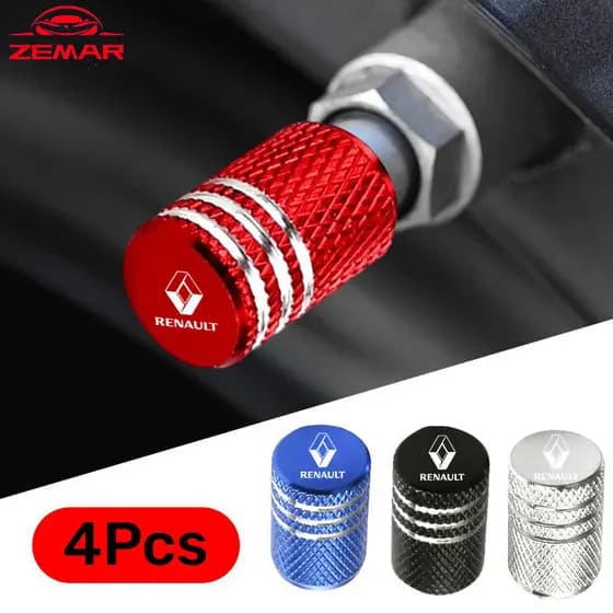 4Pcs Renault Carro Tampas De Válvulas De Pneus Para Bicicletas Automotivas Peças Metálicas Logotipo Do Impresso Acessórios De Moda ZOE Clio Fluence Duster Megane 2 Sandero Kwid Logan Captur Scen