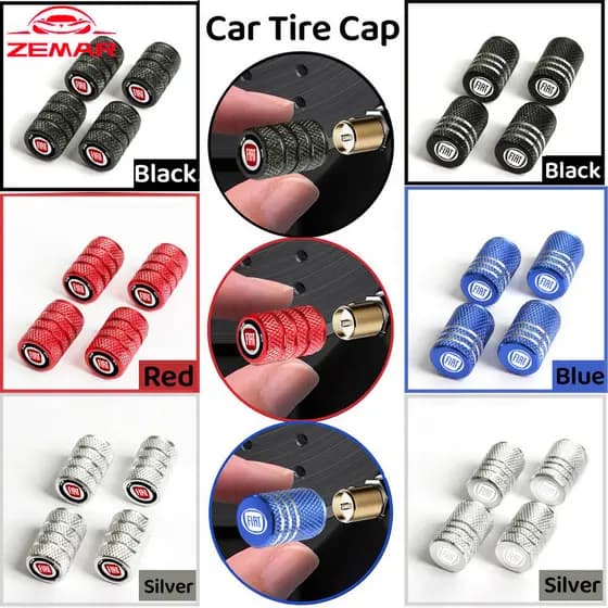 4Pcs Fiat Carro Tampas De Válvulas De Pneus Automotivas Bicicletas Peças Metálicas Impressas Para Uno Toro 500 Bravo Punto Palio Argo Stilo Strada Mobi Logotipo De Impresso A Laser