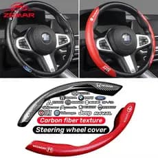 2 Unidades De Capa De Volante Estilo Fibra De Carbono Antiderrapante Protetora De Carro Para Corolla Cross Hilux SW4 RAV4 Yaris Sedan Hatch Etios