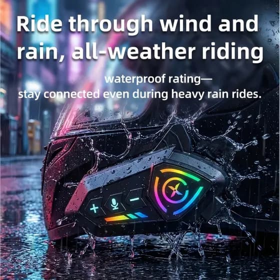 Capacete De Motocicleta X1 (V6.0) Vem Com display De Luz Colorido , Desempenho À Prova D'água E Função De Chamada Sem Fi