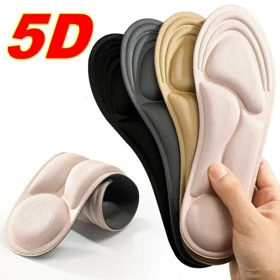 2 Pares Palmilhas Esportivas De Espuma De Memória 5D Mulheres Homens Pés Arco Suporte Palmilha Fascite Plantar Cuidados
