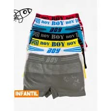 KIT 5 CUECAS BOX INFANTIL MASCULINO SEM COSTURA PROMOÇÃO PREMIUM