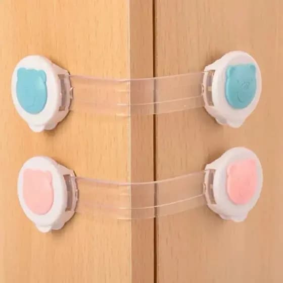 Kit de Travas de Segurança Para Porta de Móveis Gaveta Armário  Para Proteção Criança Bebê
