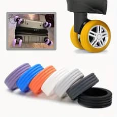Kit 8 Capas Protetoras de Rodinhas de Mala Bagagem em Silicone – Reduz Ruído Protege Rodas