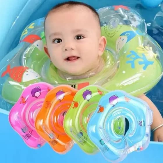Boia Inflável De Pescoço Para Bebê Ajustável Com Alça Segurança Piscina