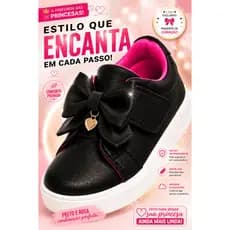 Tênis Infantil Menina Feminino Laço Premium Velcro Ortopédico Sola Antiderrapante Leve EVA Preto Pink Rose Gold
