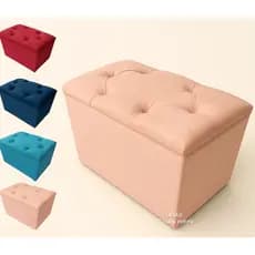 PUFF BAÚ SUEDE ORGANIZADOR ESTOFADO RESISTENTE MULTIUSO QUARTO PENTEADEIRA ROUPAS SAPATOS BRINQUEDOS