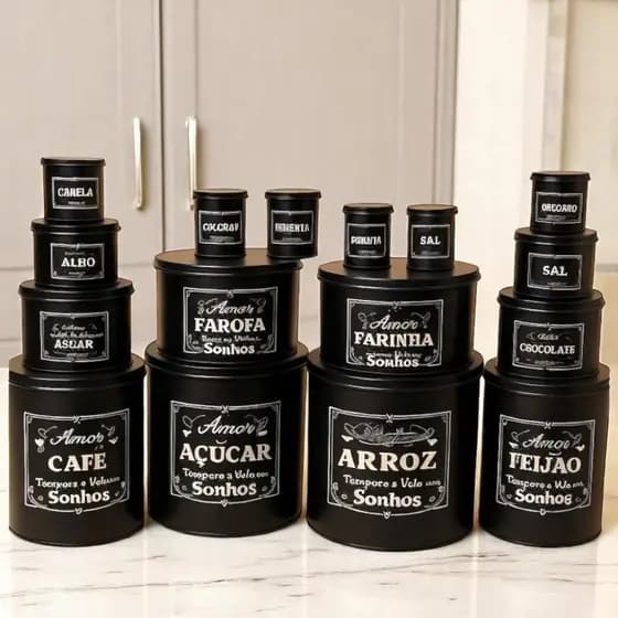 KIT 15 PEÇAS  POTES MANTIMENTOS PARA COZINHA ORGANIZADOR DE ALIMENTOS
