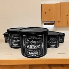 Kit Porta Mantimento 5 Peças Jogo De Potes  organizadores de alimentos