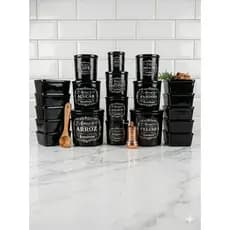 Kit Potes Cozinha 20 Peças Plástico Resistente Com Tampa – Potes resistentes para organização de alimentos.