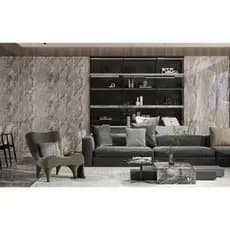 Papel De Parede Adesivo 5 Metrosx45cm Marmore Cinza dourado Lavável Colante Quarto, Sala e Cozinha