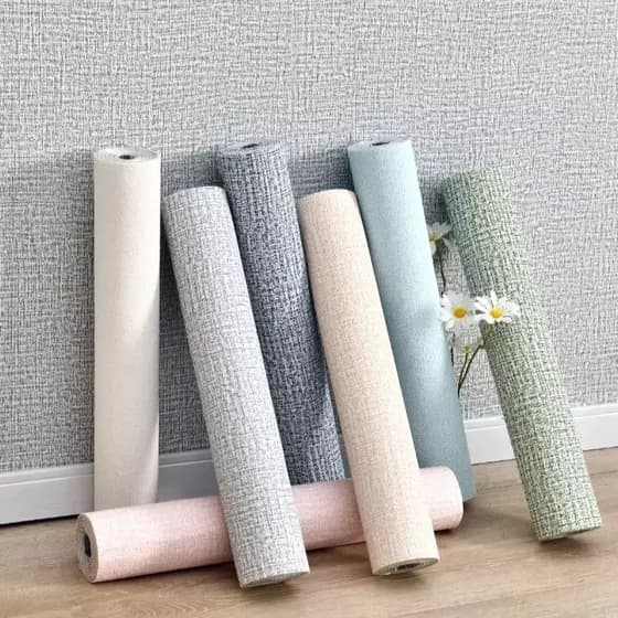 Adesivo Decorativo 2.8M x 50CM - Papel de Parede Linho em Tons Suaves Espumado