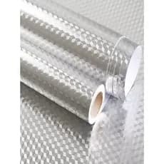 Papel de parede 5 Metros 3D alumínio adesivo 5mx 40cm impermeável anti óleo para armário Cozinha e protetor de fogão