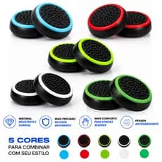 Par Grip Para Controle PS2 PS3 PS4 PS5 Xbox 360 Xbox One Series S X Com Cravos Silicone Antiderrapante Par Borrachinha