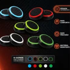 Par Borrachinha para Controle Grip PS2 PS3 PS4 PS5 Xbox 360 Xbox One Xbox Series S e X Premium Analógico