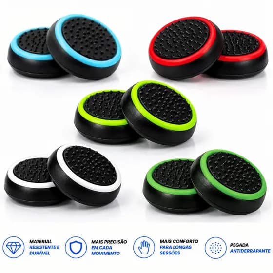 Grip Borrachinha para Controle de PS2 PS3 PS4 PS5 Xbox Wii Switch Analógico Joystick Alta qualidade Proteção Controle
