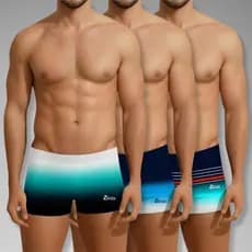 Kit 3 Sungas Sunga Praia e Piscina Boxer Masculina Com Forro e Cordão de Regulagem - Proteção UV