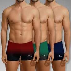 Kit 3 Sungas Sunga Boxer Masculina Para Praia e Piscina Azul Verde e Vermelha Adulto Com Proteção UV