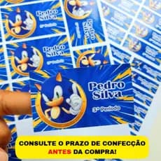 40 ETIQUETAS  ESCOLARES ADESIVAS PERSONALIZADA - VOLTA AS AULAS - ETIQUETA PARA MATERIAL