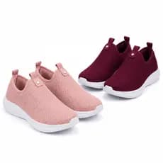 Tênis Feminino Meia Casual Kit 2  Confortável Academia Treino Corrida Caminhada Macio Calce Fácil