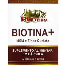 Biotina + Msm + Zinco Quelato Rei Terra Sem Sabor - 60 cáps