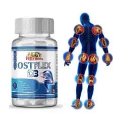 Ostflex D3 (Vitamina D3,Msm,Cúrcuma,Coenzima Q10 e Colágeno Tipo II) 60 cápsulas - Rei Terra