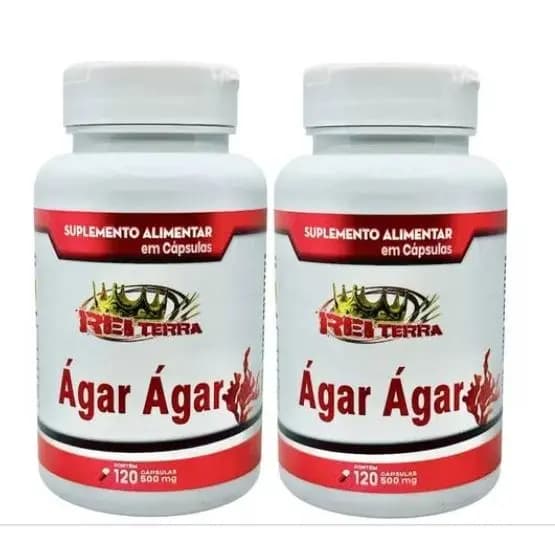 2x Ágar Ágar - 120 Cáps - 500mg - Rei Terra
