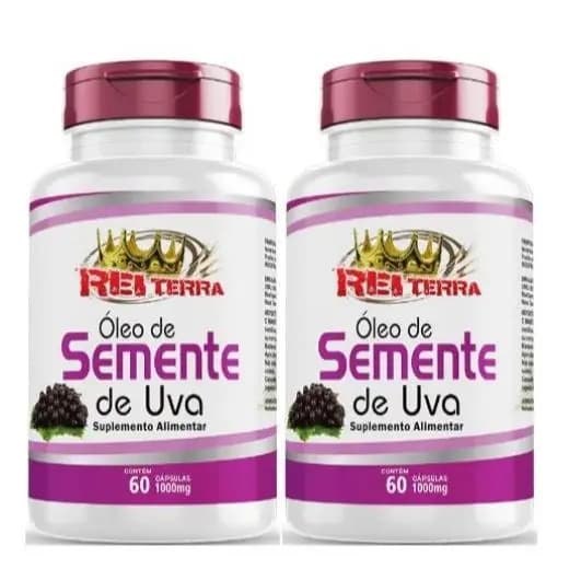 Kit 2 Óleo De Semente De Uva 60 Cápsulas  500mg- Rei Terra