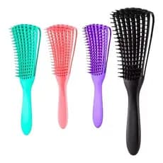 Pente de Cabelo Escova Polvo Multifuncional Cachos Fácil Desembaraço - Escolha sua cor