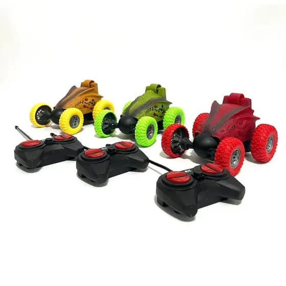 Carrinho 360º de controle remoto, carrinho de dinossauro radical, carrinho 360º luz led som ark toy