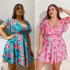 2025 novo estilo biquíni de duas peças Digital Plus Size novo estilo saia de uma peça impressão maiô europeu americano
