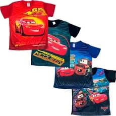 Kit Camisas Carros Menino infantil Corrida Personagem