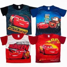 Camiseta Infantil Carros Desenho Relâmpago Super Colorida Várias Estampas do Tamanho 2 a 9 Anos