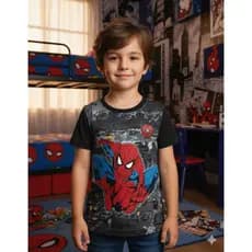 Camisa Infantil Aranha Homem Desenho 02