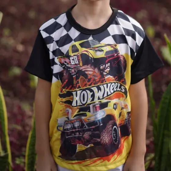 Kit Camisa Infantil Personagens Estampa Vibrante Roupa De Criança Conforto E Durabilidade 2 A 9 Anos