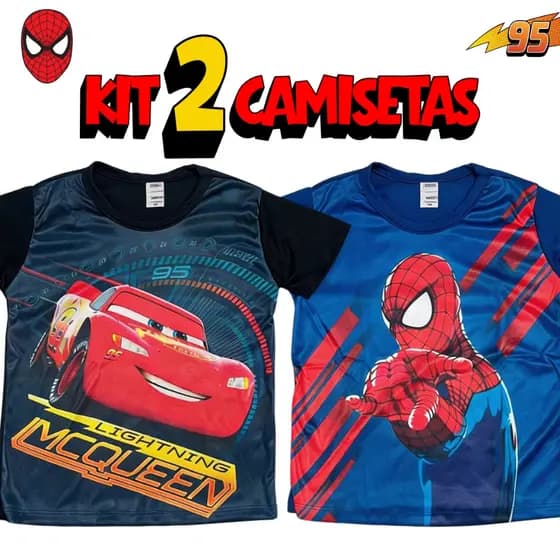 Kit 2 Camisetas Infantis Personagens Famosos Conforto E Estilo Para Todos Os Looks