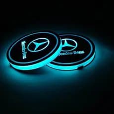 2PCs Suporte Para Copos De Luz LED De Carro , 7 Cores Que Mudam De Porta Papel Brilhante Carregamento USB , Lâmpada De Suspensão De Ar interior Mercedes Benz GLE GLC GLS AMG GLK GLA CLA W211 W212 W210