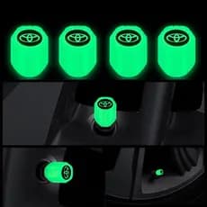4pcs Toyota Luminous Universal Carro Luminoso Tampas De Válvulas Para Pneus Vios ncp93 Wish Hilux Yaris Rush Corolla Cross Avanza Innova Hiace Alphard Altis Camry Acessórios Carros De Bicicleta