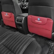 Capa Protetora de Encosto de Banco de Carro em Couro Volkswagen, Almofada Anti-impacto com Bolsa de Armazenamento