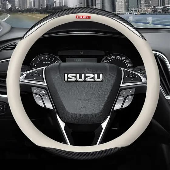 Adequado para capa de volante de carro Isuzu MUX TFR DMAX MU7, capa de volante em couro de fibra de carbono.