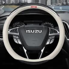 Adequado para capa de volante de carro Isuzu MUX TFR DMAX MU7, capa de volante em couro de fibra de carbono.