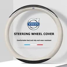 Capa protetora de couro para volante de carro, adequada para Volvo XC40 S60 S90 V60 V90 XC60 XC90, capa de volante em fi