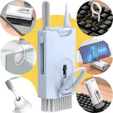 Escova Macia Limpa Teclado Pc Limpador Fone De Ouvido 8 Em 1