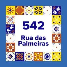 Azulejo Número de Casa Personalizado e Nome da Rua e Número Placa para Muro Número Residêncial