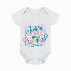 Body Bebê Personalizado Convite Ser Padrinho Madrinha Dindos