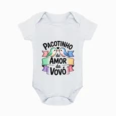 Body Roupa Bebê Pacotinho Amor Vovó Presente Personalizado