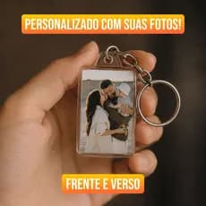 Chaveiro Personalizado com Sua Foto Frente e Verso Frase Desenho Música Data Calendário