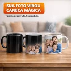 Caneca Mágica Personalizada Xícara Com Foto Arte Tema Aniversários Presentes Festa “Sua Ideia Aqui”